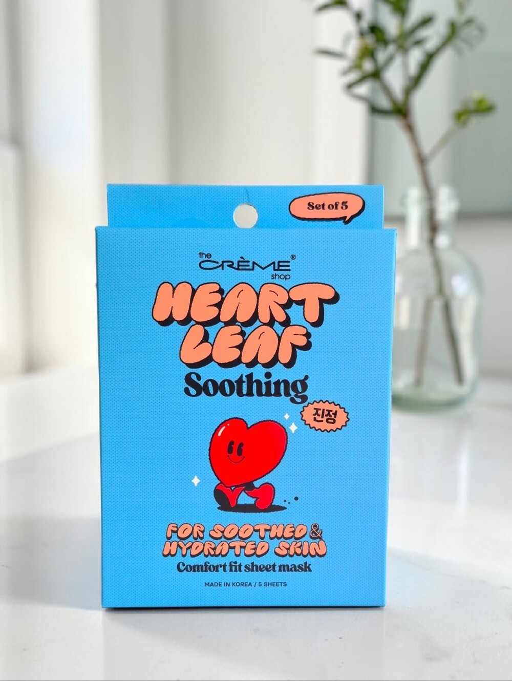The Crème Shop Heart Leaf Soothing Sheet Mask - Set of 5